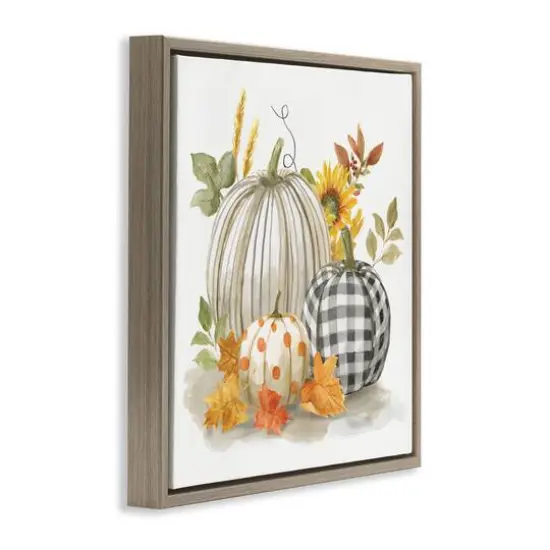Stupell Industries Patterned Pumpkins Autumn Harvest Floater Framed Art Brown {4}