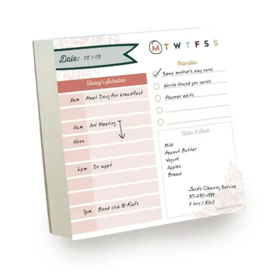 TF Publishing Undated Boho Daily Note Block Desktop {5}