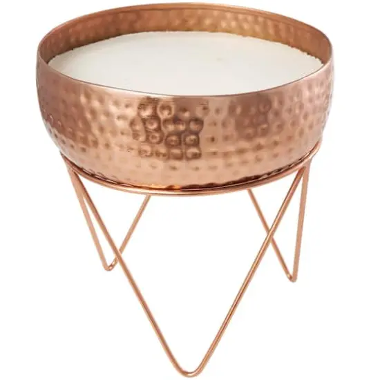 Vanilla Marshmallow Scented 4-Wick Candle in Copper Tripod Bowl {5}