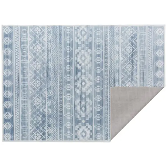 Blue Geometric Print Washable Area Rug by Ashland&reg; {3}