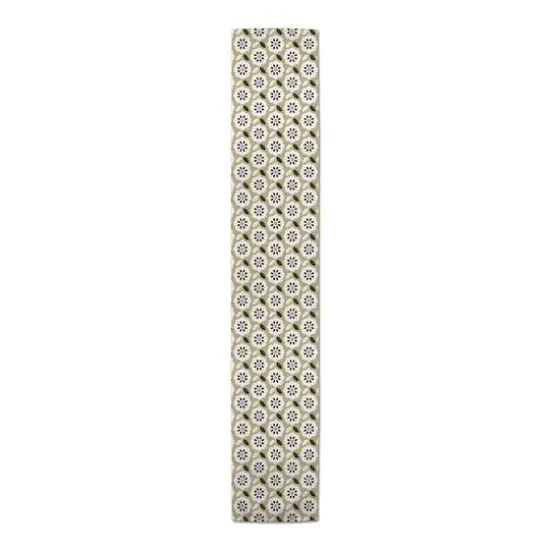 Mod Gold Flower 16" x 72" Cotton Twill Runner {4}
