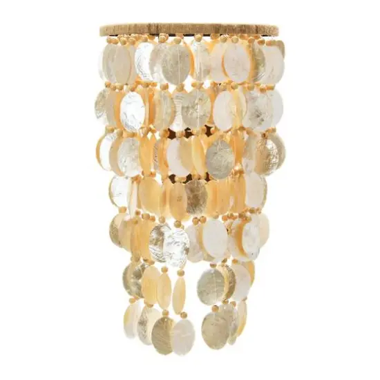 Hello Honey&reg; 18" Capiz and Wood Bead Wall Sconce {1}