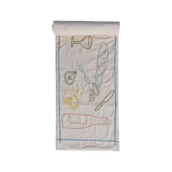 Hello Honey® 6ft. Food & Beverage Cotton Embroidered Table Runner {6}
