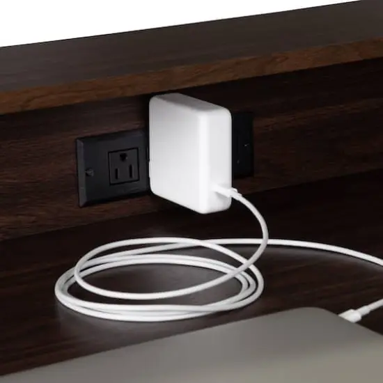 Honey Can Do Walnut & Black Computer Desk {5}