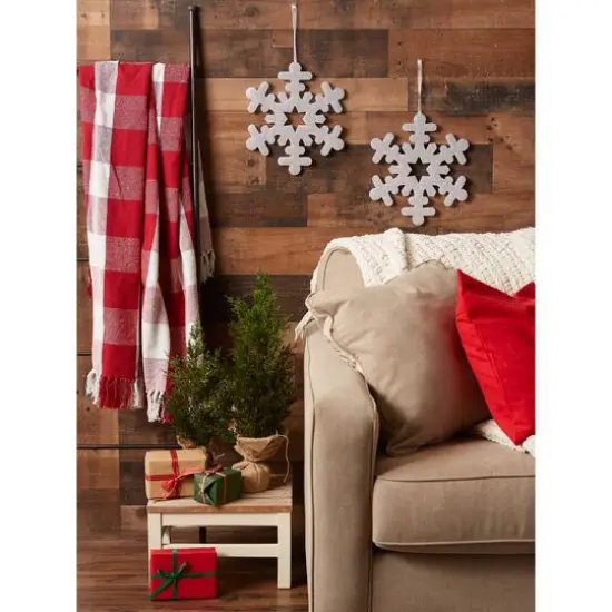 DII&reg; Silver Hanging Foam Snowflake Set {6}