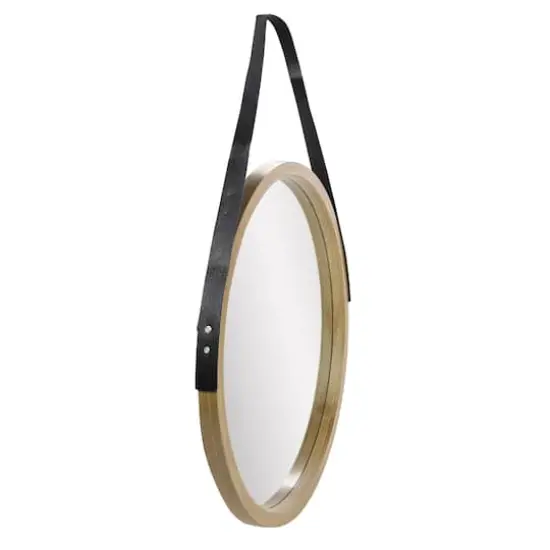 21" Round Woodgrain Modern Mirror {6}