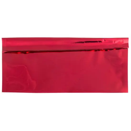 JAM Paper 4" x 9.5" Foil Self Adhesive Business Envelopes, 25ct. Red {5}