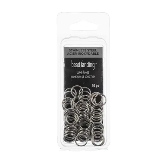 9mm Jump Rings, 90ct. by Bead Landing&trade; Stainless Steel {1}