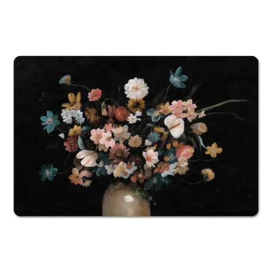 Gloomy Florals in Vase 27" x 18" Floor Mat {1}