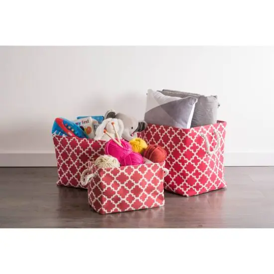 DII&reg; Medium Rectangle Polyester Lattice Bin Rust {4}