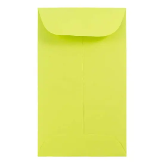 JAM Paper #6 Coin Business Colored Envelopes, 50ct. Ultra Lime Green {1}