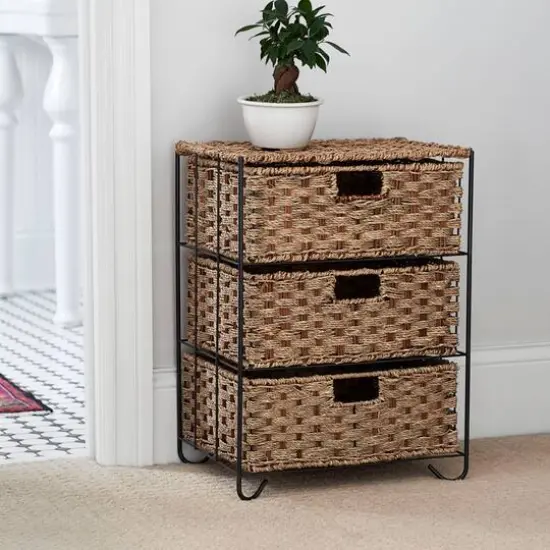 Household Essentials 3-Drawer Wicker Storage Unit {3}