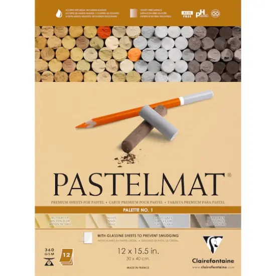 Clairefontaine Pastelmat&reg; Premium Paper Pad, 12" x 15.75" Palette 1 {1}