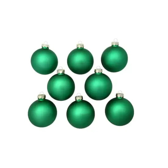 Whitehurst 8ct. 3.25" Matte Glass Ball Ornaments Green Matte {3}