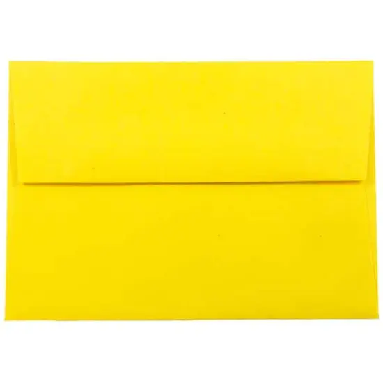JAM Paper 5.25" x 7.25" Blank Flat Recycled Greeting Cards & Envelopes, 100ct. Brite Hue Yellow {4}