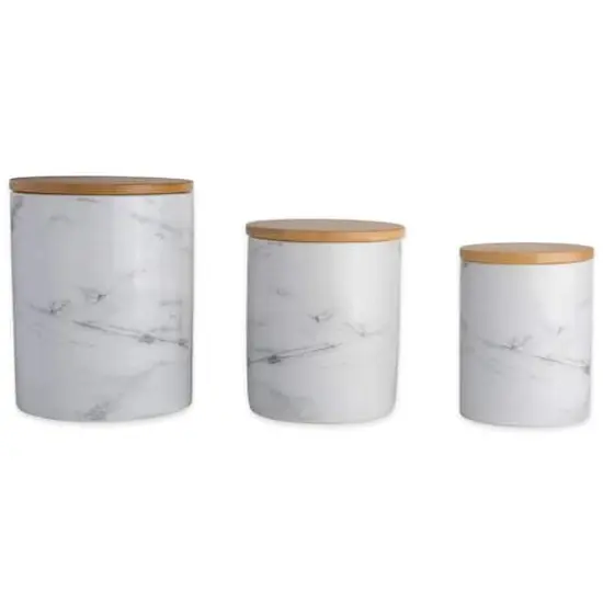 DII&reg; White Marble Ceramic Canister Set {4}