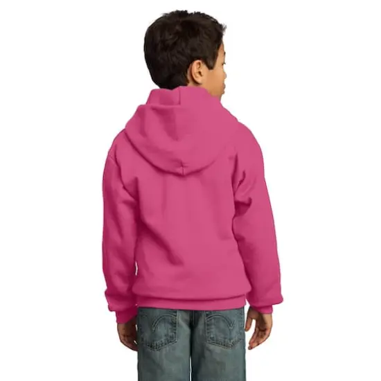 Port & Company&reg; Colors Youth Core Fleece Pullover Hooded Sweatshirt Sangria {5}