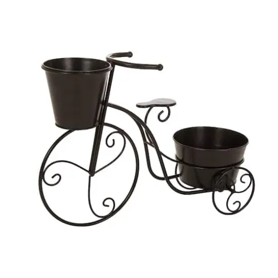 Glitzhome&reg; 20.75" Black Metal Bicycle Planter {1}