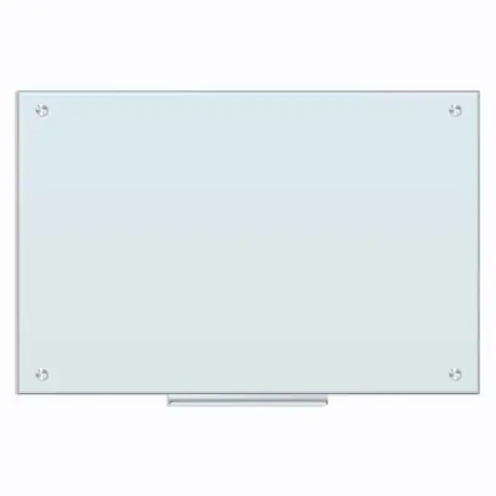 U Brands White 36" x 24" Frosted Frameless Magnetic Glass Dry Erase Board {1}