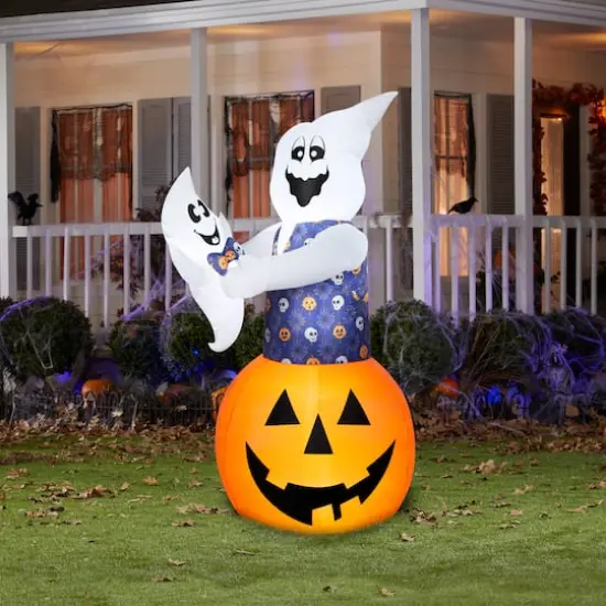 6ft. Airblown&reg; Inflatable Halloween Animated Lifting Damask Ghost with Baby {3}