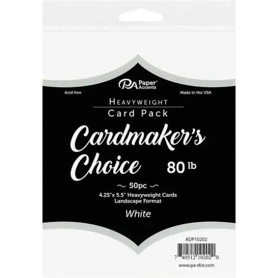 PA Paper&trade; Accents Cardmaker's Choice 5.5" x 4.25" White Heavyweight Cards, 50ct. {1}