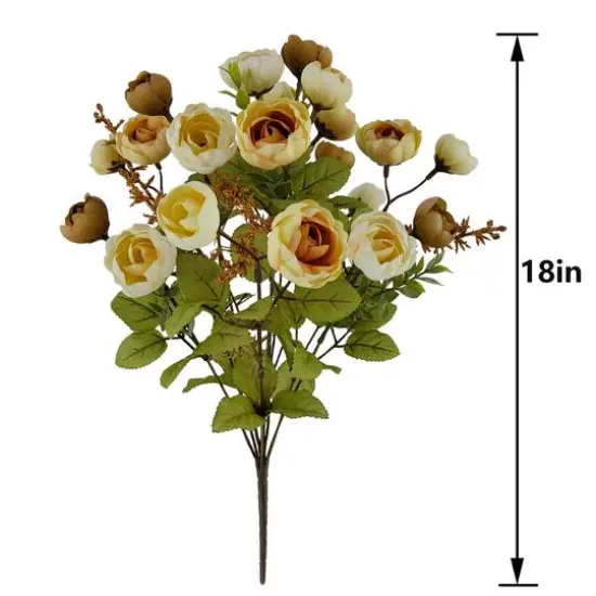 18" Ranunculus & Berry Deluxe Bush by Ashland&reg; Cream {4}
