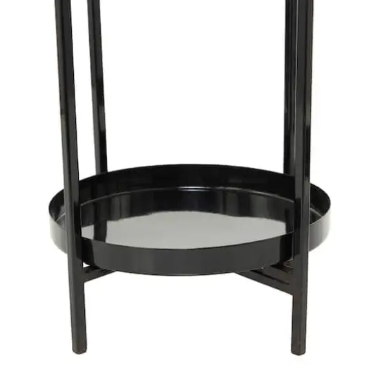 Black Metal Modern Planter, Set of 2" 32", 24" {5}