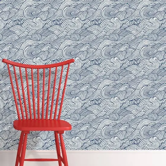 NuWallpaper Navy Saybrook Peel & Stick Wallpaper {3}