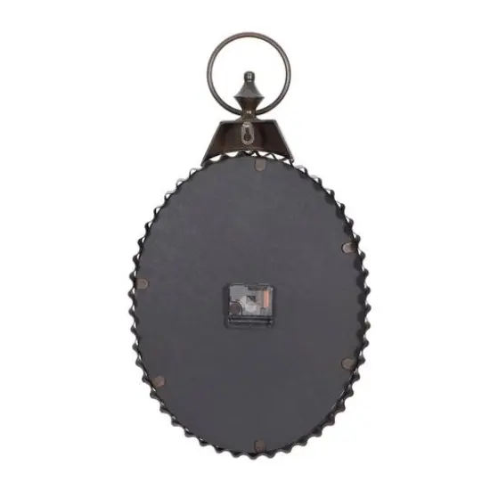 Black Industrial Metal Wall Clock, 21" x 12" {3}