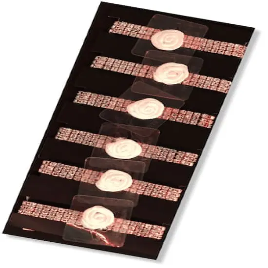 JAM Paper 3 Row Dazzle Princess Flower Rhinestone Bracelets, 6ct. 24 Karat {1}