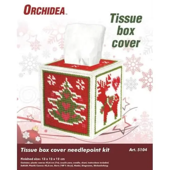 Orchidea Tissue Box Cover - Needlepoint (Halfstitch) Kit Christmas Time {3}