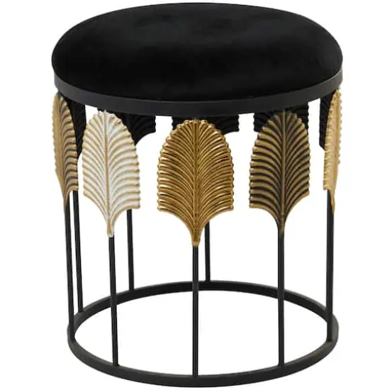 19" Black Metal Contemporary Stool {3}