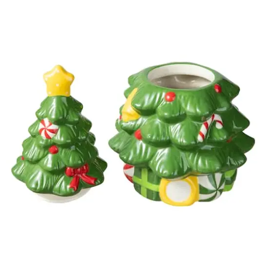Glitzhome&reg; Dolomite Christmas Tree Cookie Jar Set {8}