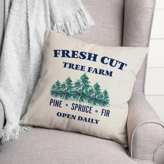 Fresh Cut Tree Farm 18x18 Throw Pillow {3}