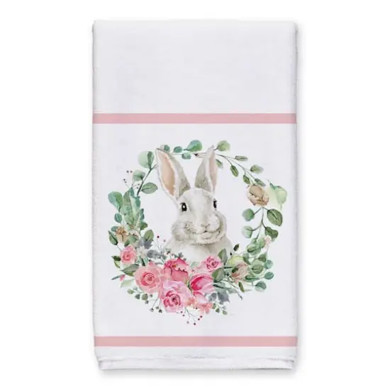 Rabbit Wreath Tea Towel - Set of 2 {3}