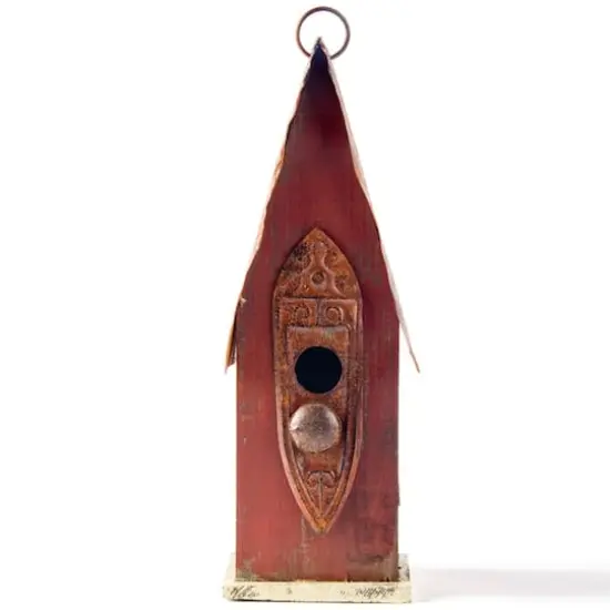 Glitzhome&reg; 13.23'' Distressed Wooden Birdhouse {1}