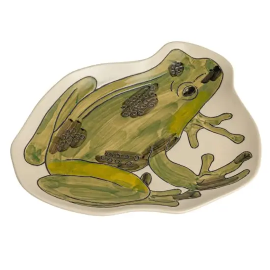 Hello Honey&reg; Green 11.75" Garden Frog Stoneware Plate {1}