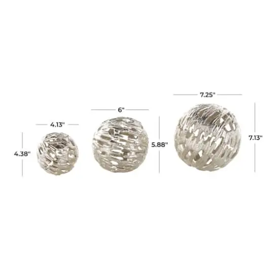 Aluminum Metallic Abstract Cutout Orbs Set Silver {7}
