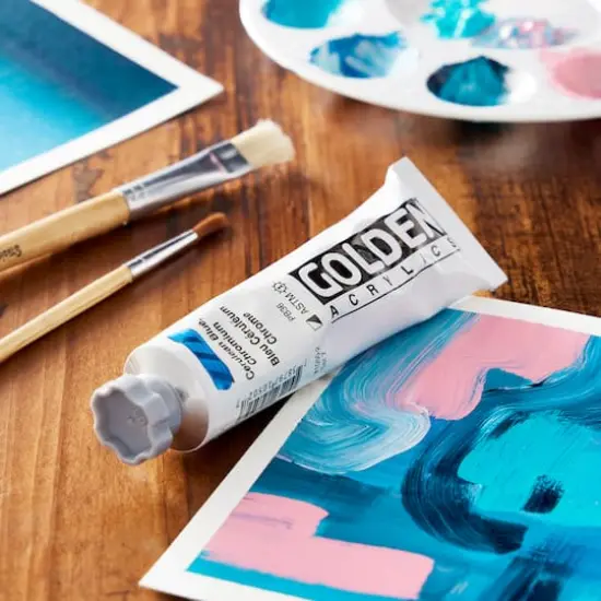 Golden&reg; 2oz. Heavy Body Acrylic Paint Cerulean Blue Chromium {3}