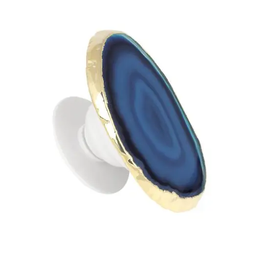 Agate Slice Gold Trim Phone Grip Blue {1}
