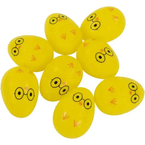 Yellow Chick Wearing Glasses Fillable Easter Eggs, 8ct. {6}