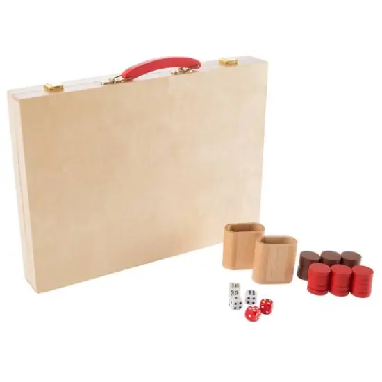 Toy Time Wooden Backgammon Board Game Set {4}