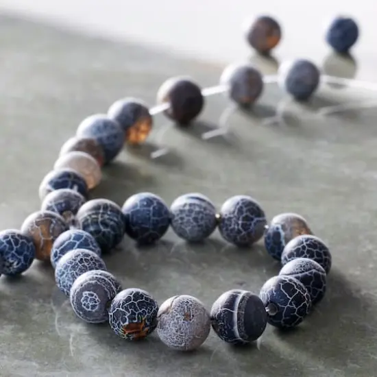 Black Crackled Agate Round Beads, 8mm by Bead Landing&trade; {3}