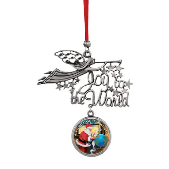 Joy to the World Santa A World Of Best Wishes JFK Half Dollar Ornament {1}