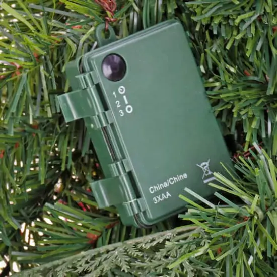 First Traditions&trade; Collection 9ft. Pre-Lit Artificial North Conway Garland with Glittery Cones & Eucalyptus, 100 Warm White LED Lights {5}