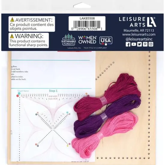 Leisure Arts&reg; Intermediate Twister Wood Stitched String Art Panel Kit  {3}