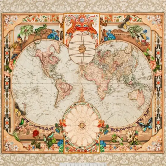Robert Kaufman World Map Fabric {3}
