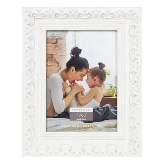 Expressions&trade; 5" x 7" White Ornate Frame by Studio D&eacute;cor&reg; {1}