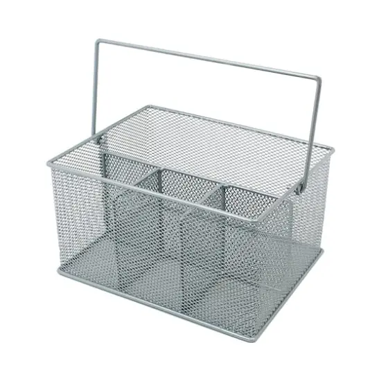 Sorbus Steel Mesh Utensils Caddy Silver {1}