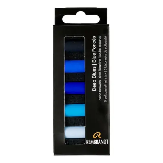 Rembrandt 5 Color Deep Blues Half Stick Soft Pastel Set {1}